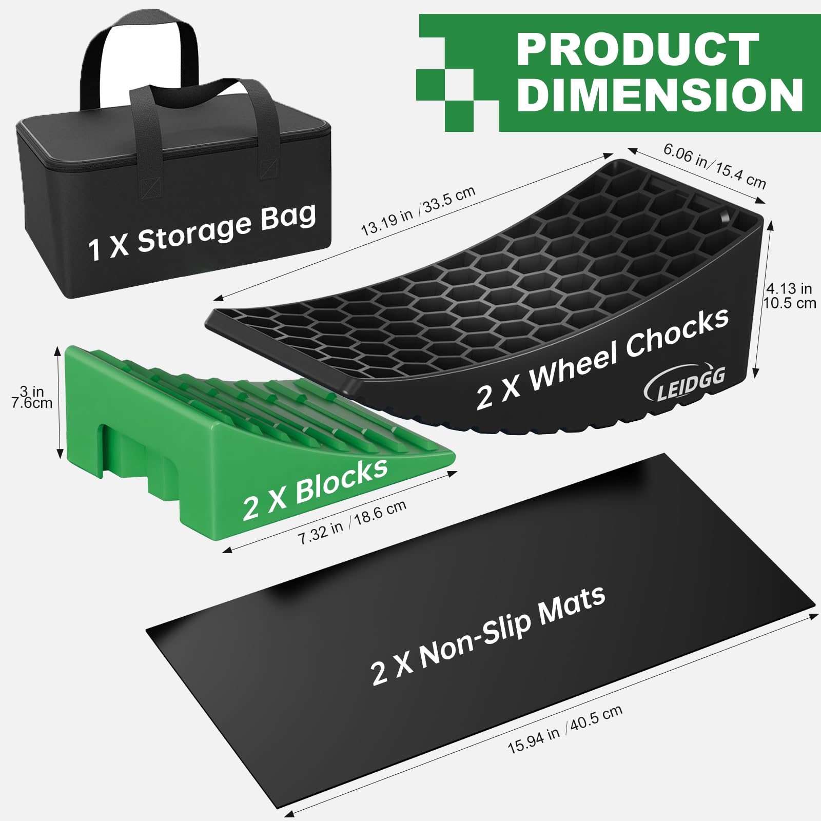 Anti-slip mats from LEIDGG boost traction between wheel and leveler.