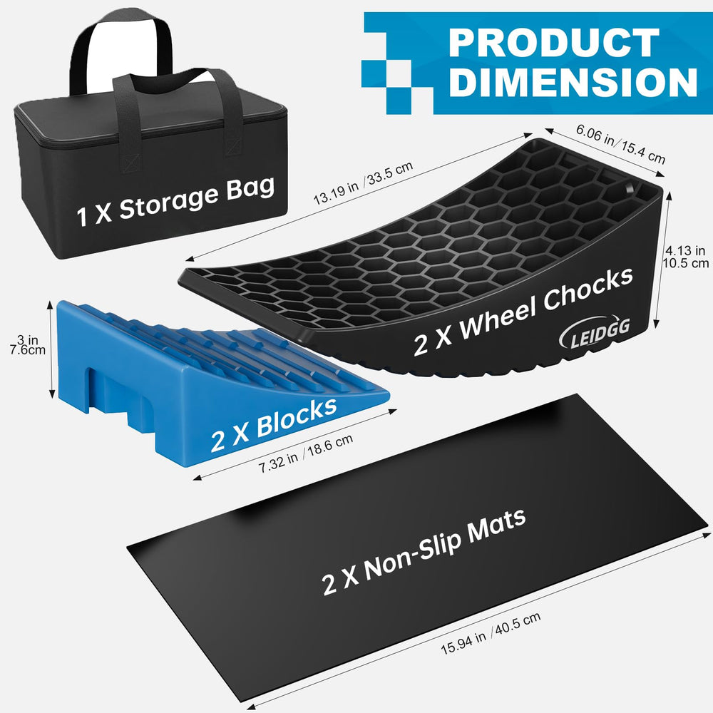 LEIDGG anti-slip mats with leveling blocks for extra stability on uneven ground