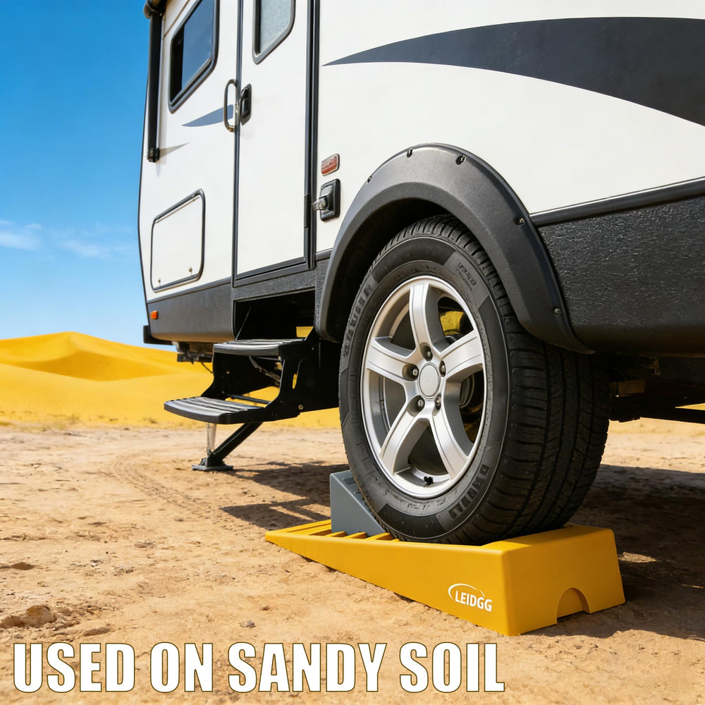 LEIDGG RV leveler blocks enable quick leveling before departure