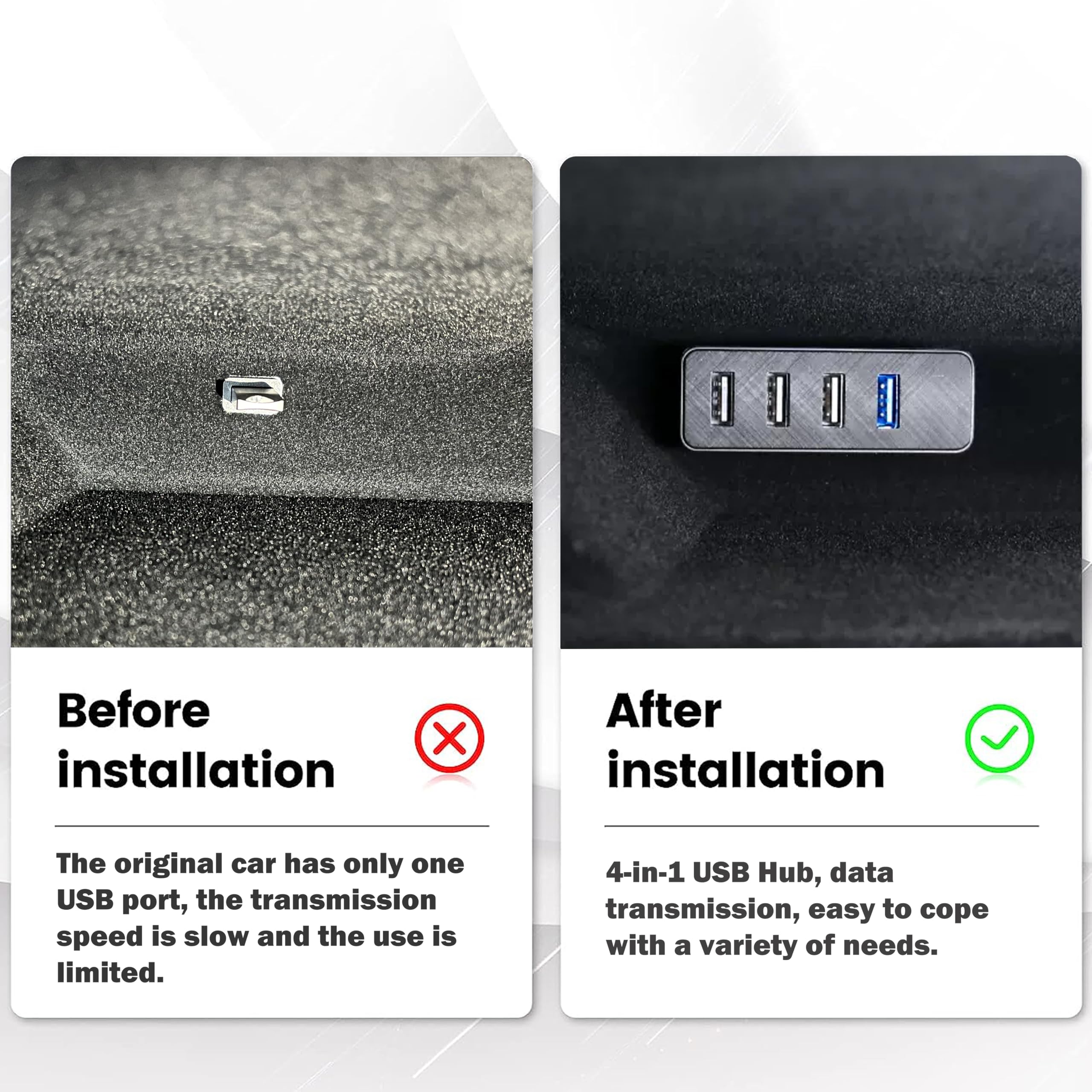 Leikaendi glovebox USB hub installation steps illustration