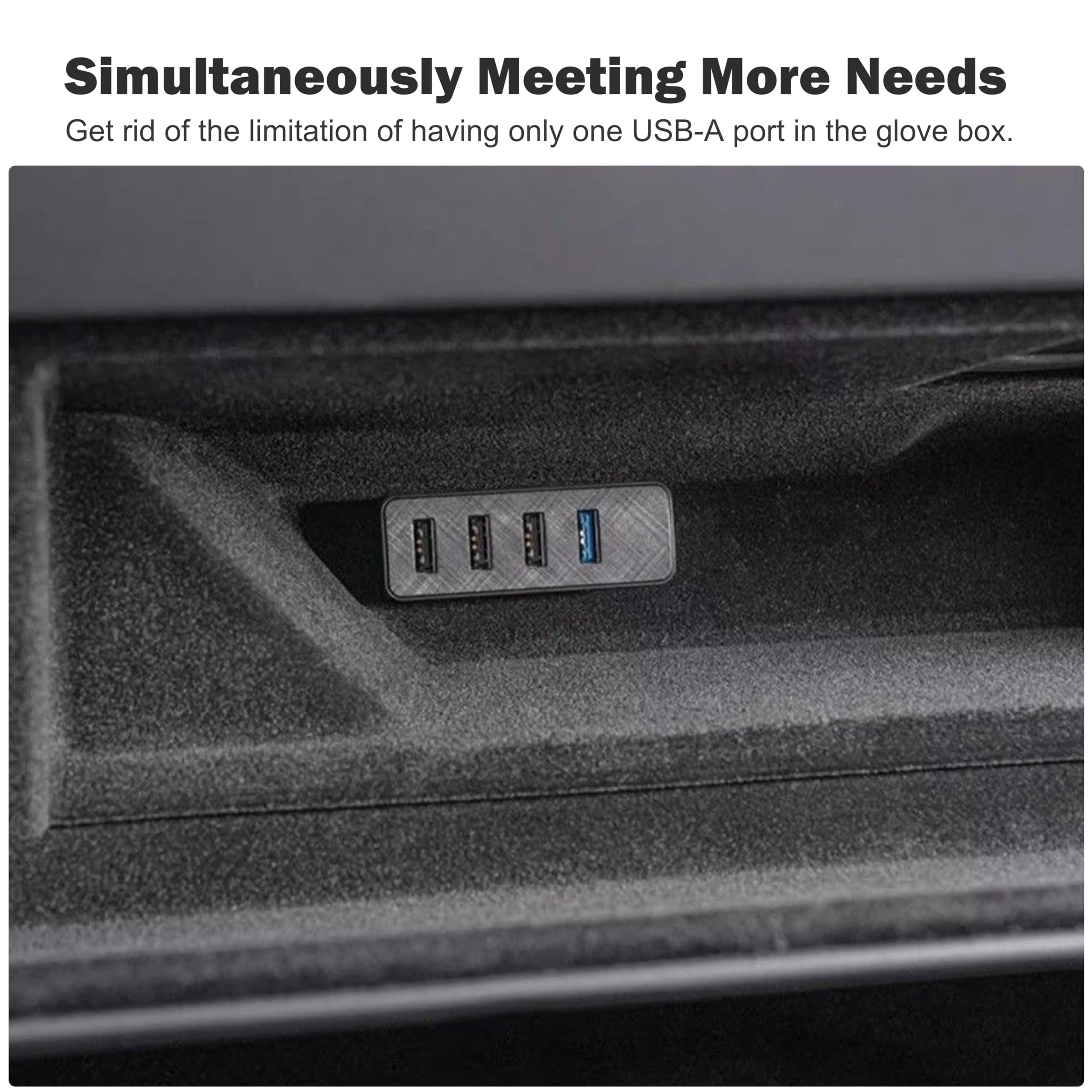 Leikaendi glovebox USB hub compatibility with Tesla 2024-2026 models