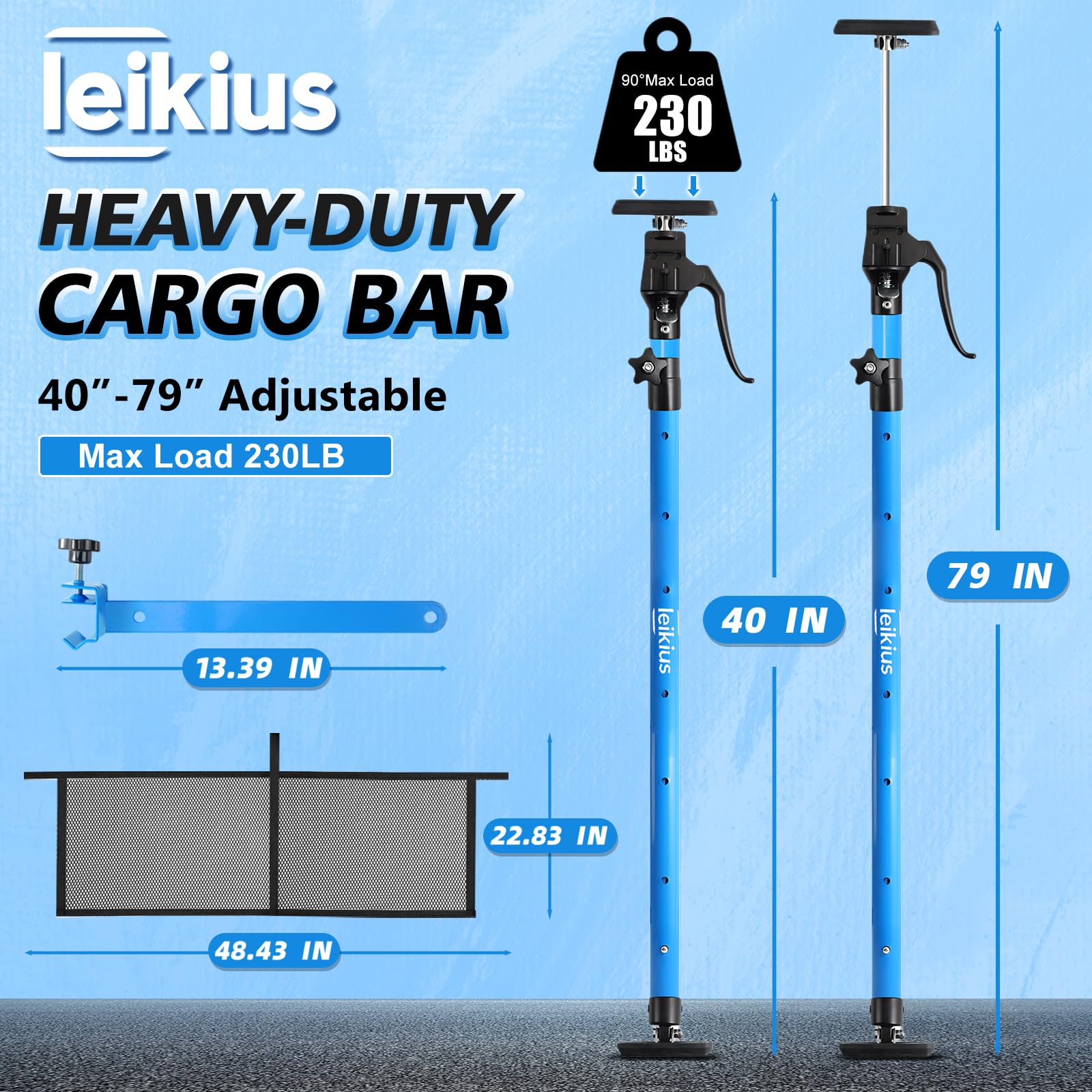 Leikius aluminum handle cargo bar demonstrates smooth grip and durability