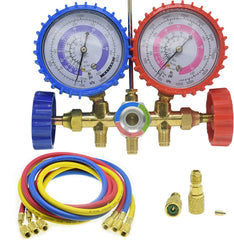 LEIMO KPARTS AC diagnostic manifold gauge set for precise refrigerant charging on home and auto systems.