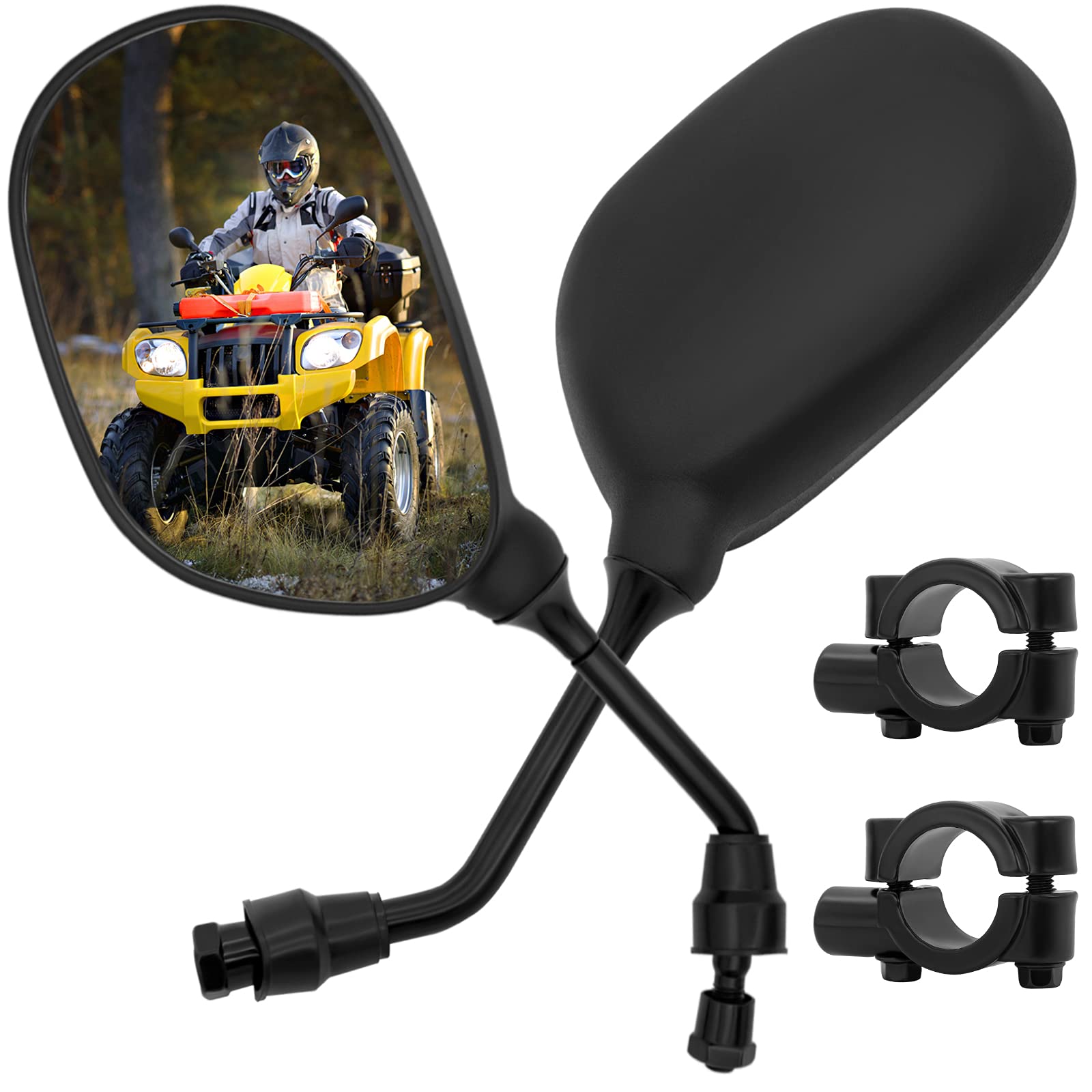 LEIMO KPARTS ATV rear view mirror with 360-degree ball joint for enhanced visibility