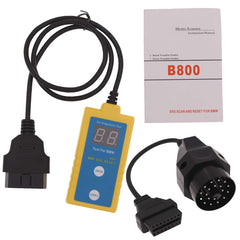 LEIMO KPARTS B800 SRS scan tool displays fault codes for BMW