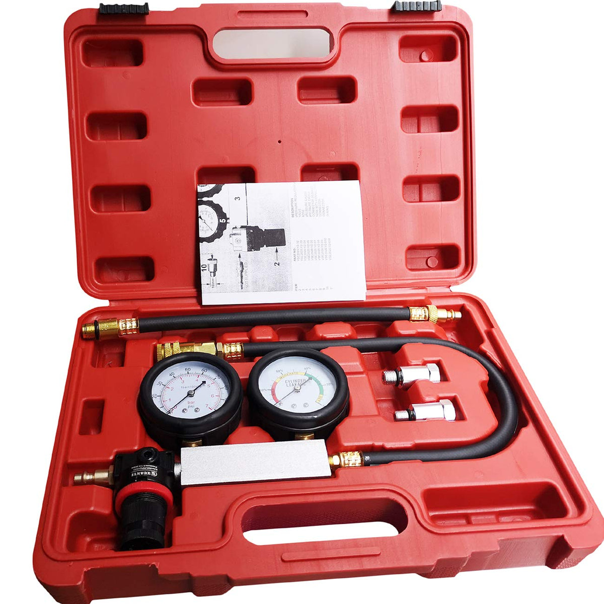 LEIMO KPARTS cylinder leak-down tester with dual gauge for engine diagnostics