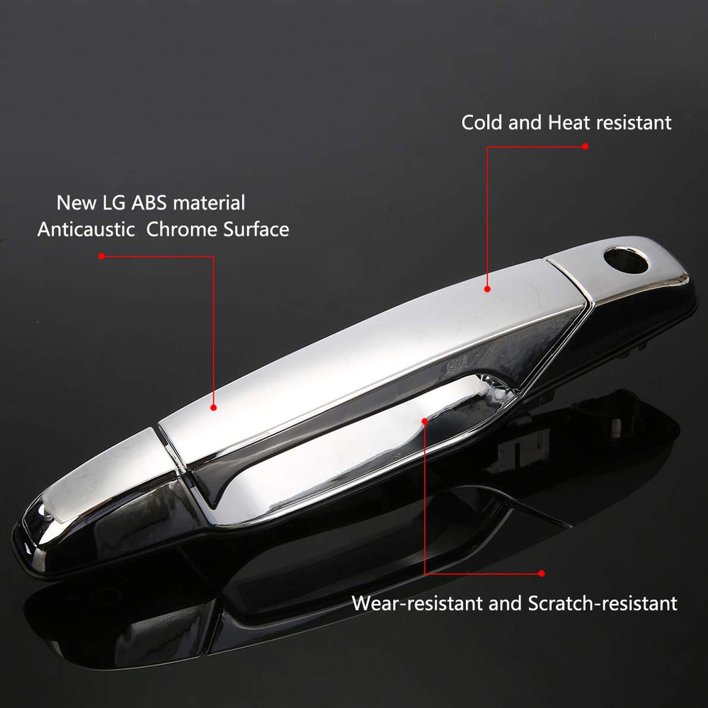 LEIMO KPARTS exterior door handle chrome set close-up showing LH and RH included