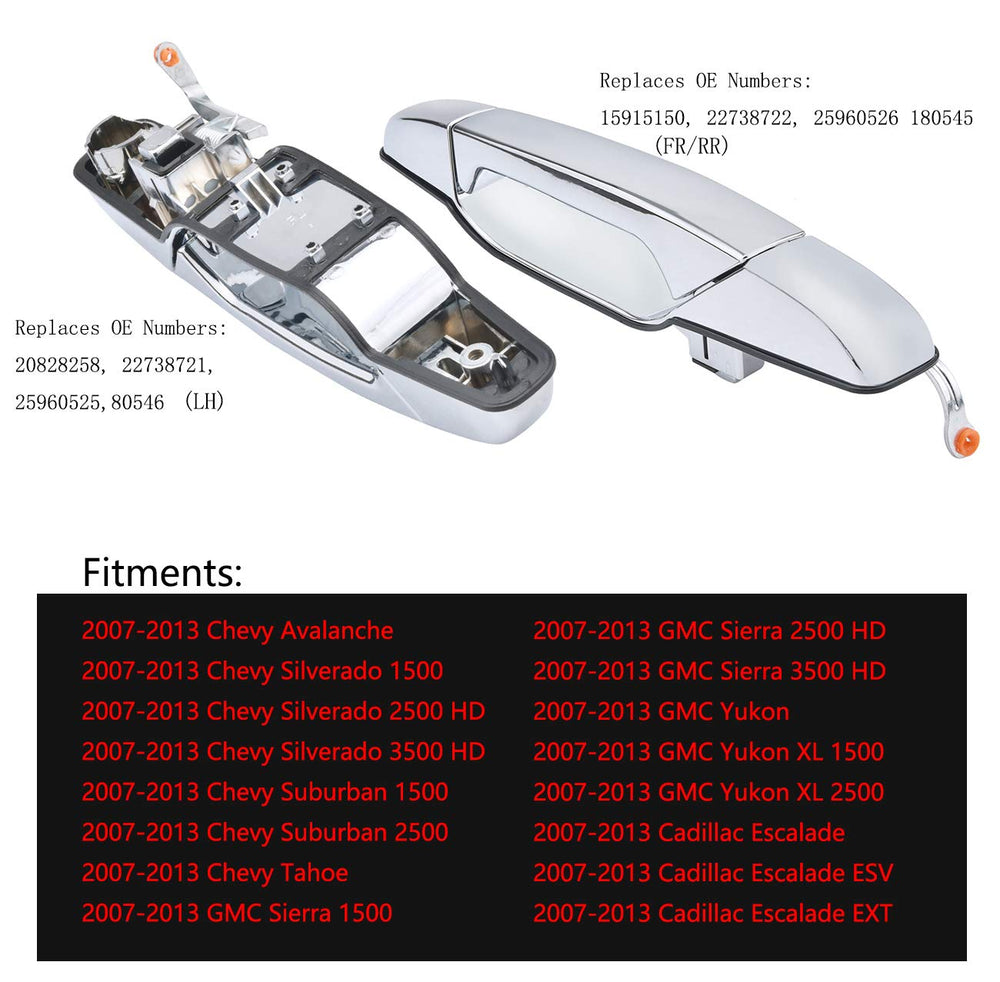 LEIMO KPARTS exterior door handle front passenger chrome close-up demonstrates durable finish
