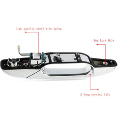 LEIMO KPARTS chrome door handle front view on vehicle for restorations