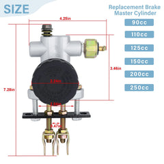 LEIMO KPARTS hydraulic brake master cylinder mounted on an 110cc go-kart for precise control.
