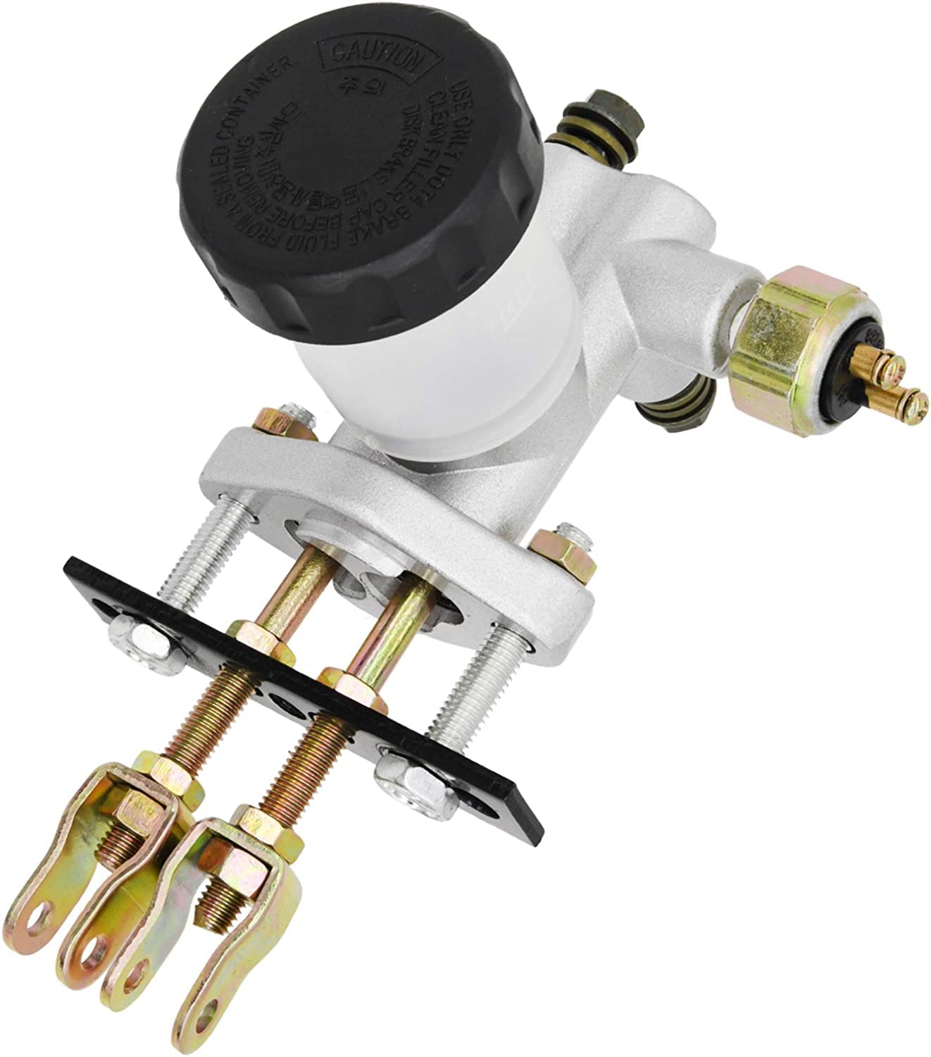 LEIMO KPARTS master cylinder packaging shows included hardware and compatibility with multiple brands.