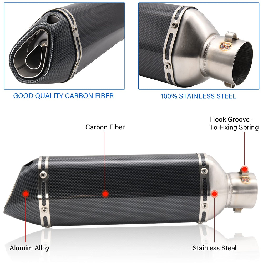 LEIMO KPARTS 365mm length muffler supports balanced exhaust flow and appearance.