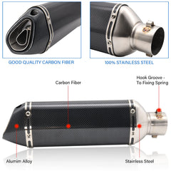 LEIMO KPARTS 365mm length muffler supports balanced exhaust flow and appearance.