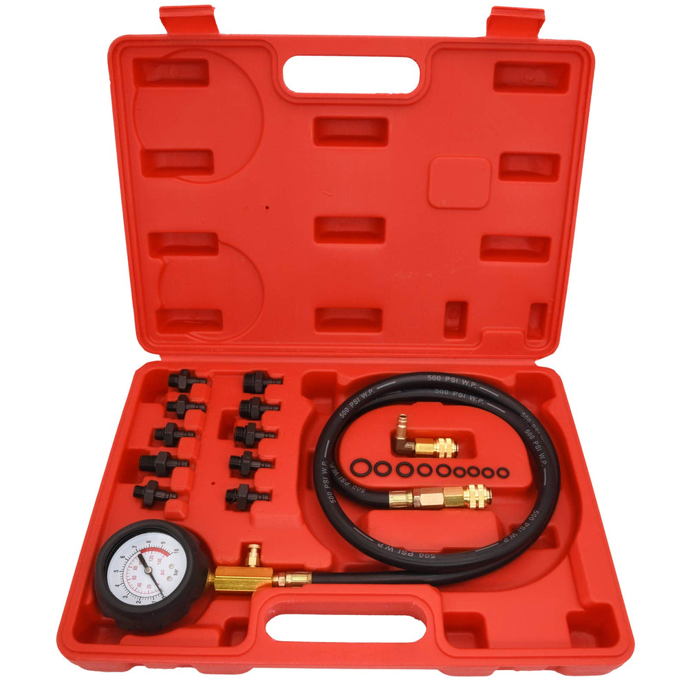 LEIMO KPARTS oil pressure tester gauge with 3-inch dial for quick readings.