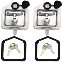 LEIMO KPARTS T-Handle Latch front view; rugged stainless steel for heavy-duty storage.