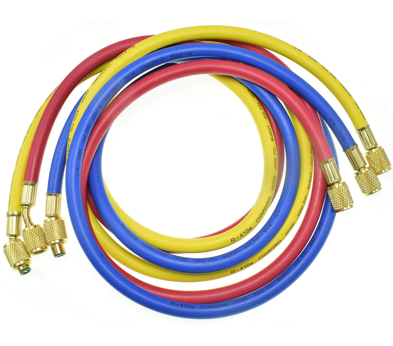 LEIMO KPARTS yellow service hose supports easy refrigerant access.