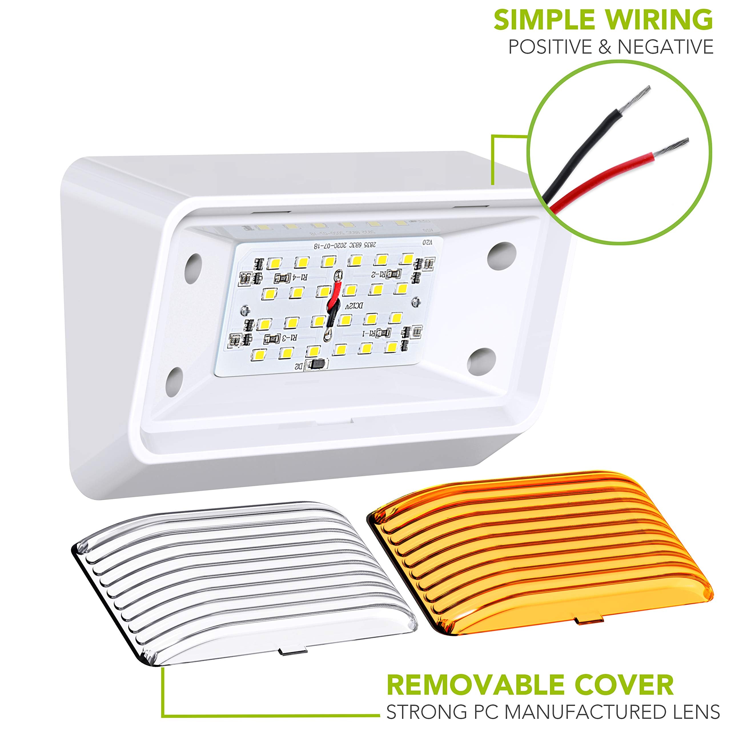 Leisure LED 24x2835 LEDs porch light for strong illumination.