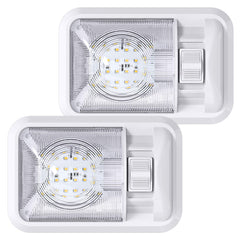 Leisure LED 2-pack RV dome light installed on ceiling for energy-efficient illumination
