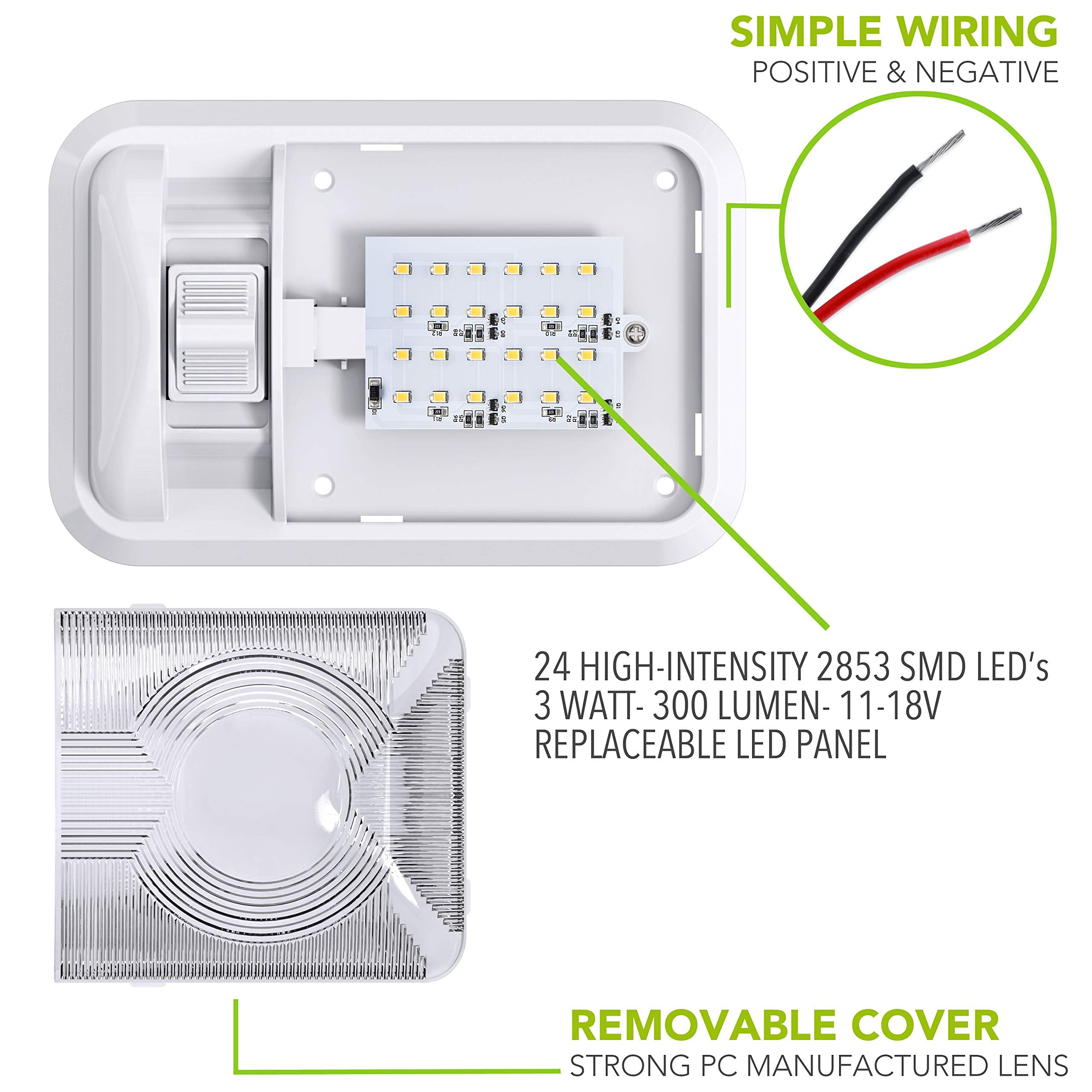 Leisure LED 2-pack lighting reduces power use in campers