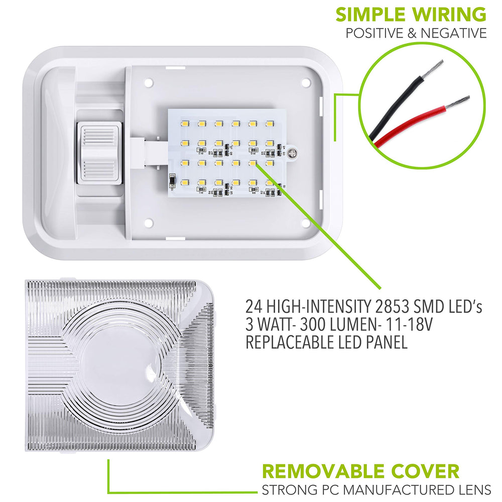 Leisure LED 2-pack lighting reduces power use in campers