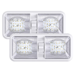 Leisure LED 2-pack RV ceiling dome light front view showing energy-efficient illumination