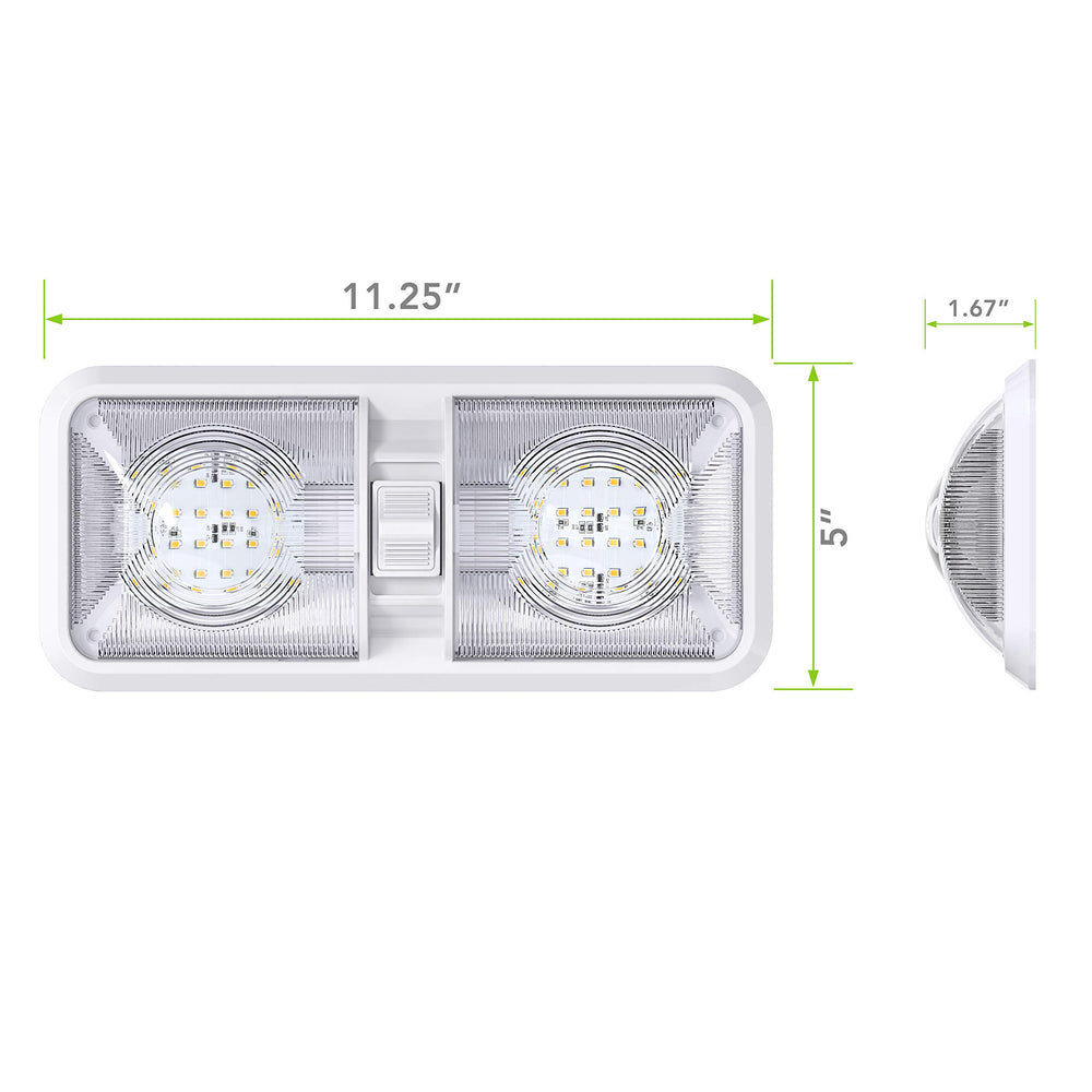 Leisure LED 2-pack RV dome light side view for compact interior spaces