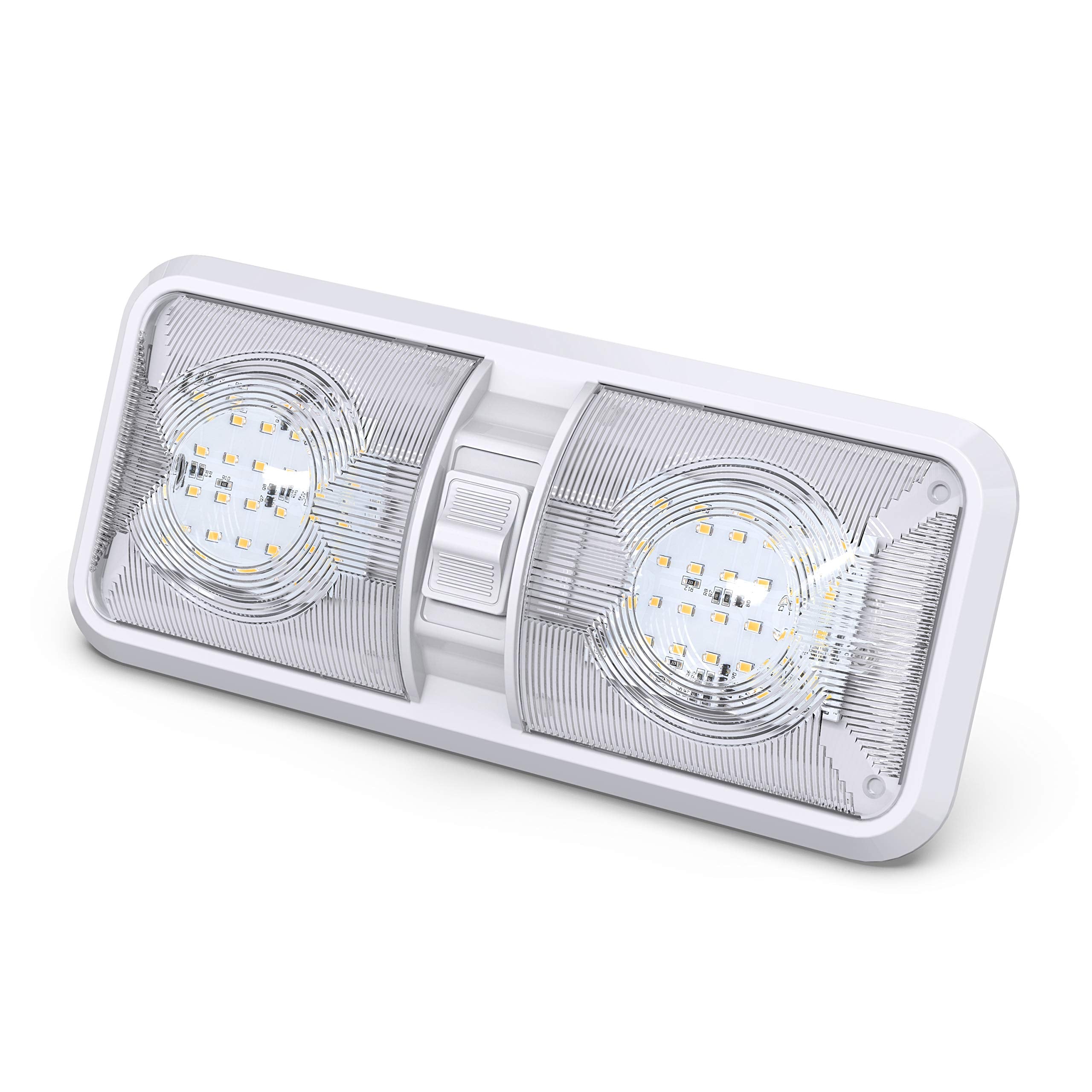 Leisure LED 2-pack RV dome light installation panel close-up