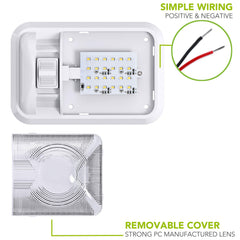 Leisure LED 5-pack back view emphasizes compact, low-profile dome design.