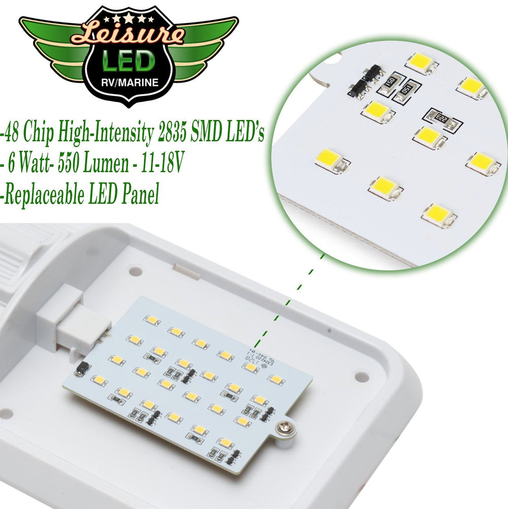Leisure LED 5-pack front view demonstrates sleek, durable RV interior lighting.