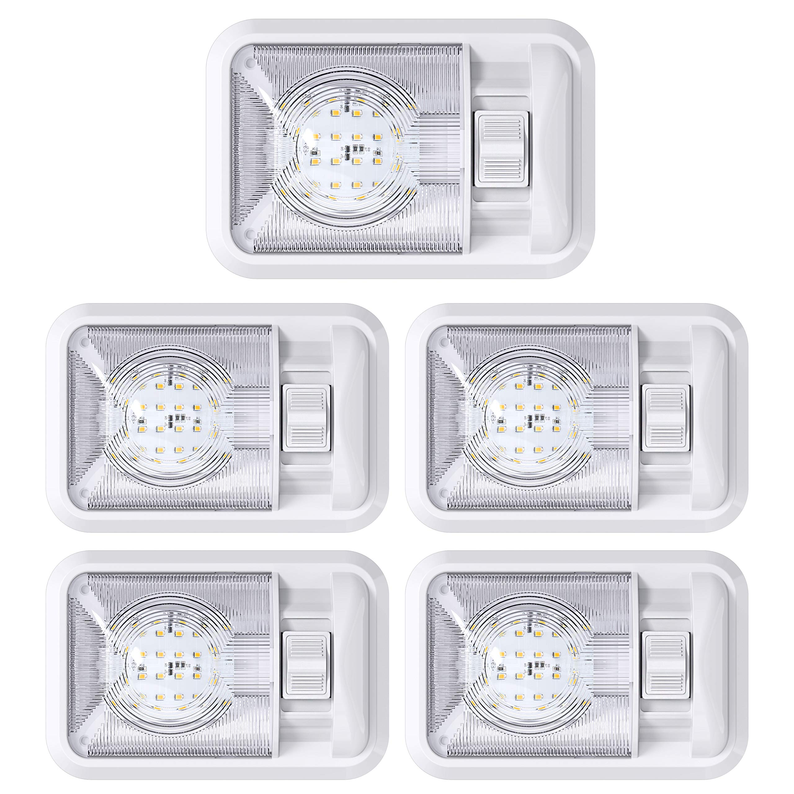 Leisure LED 5-pack 12V RV dome light ready for trailer installs with low power draw.
