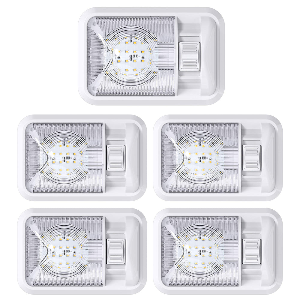 Leisure LED 5-pack 12V RV dome light ready for trailer installs with low power draw.