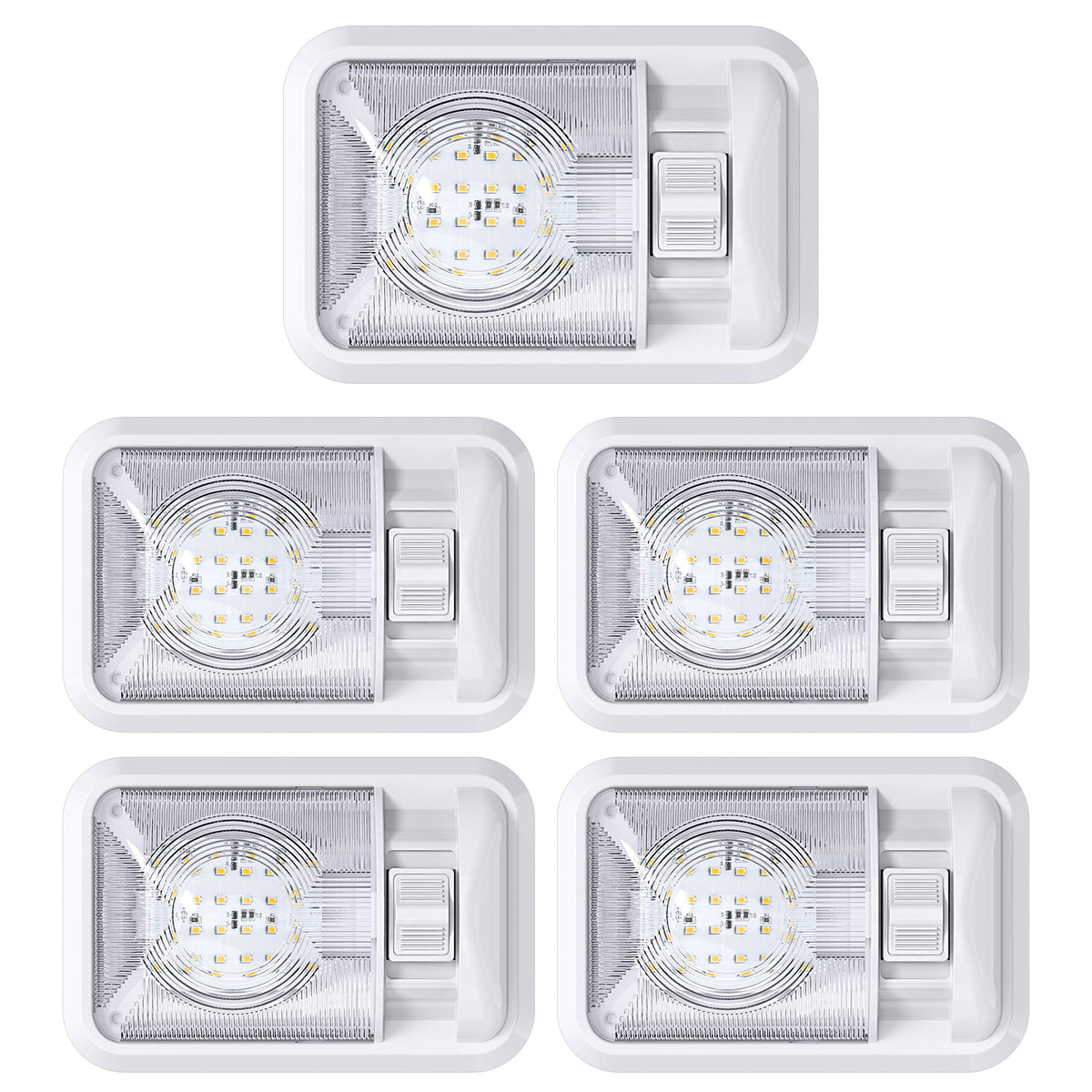 Leisure LED 5-pack 12V RV dome light ready for trailer installs with low power draw.