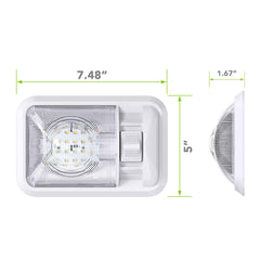 Leisure LED ceiling light showing natural white glow for trailer interiors