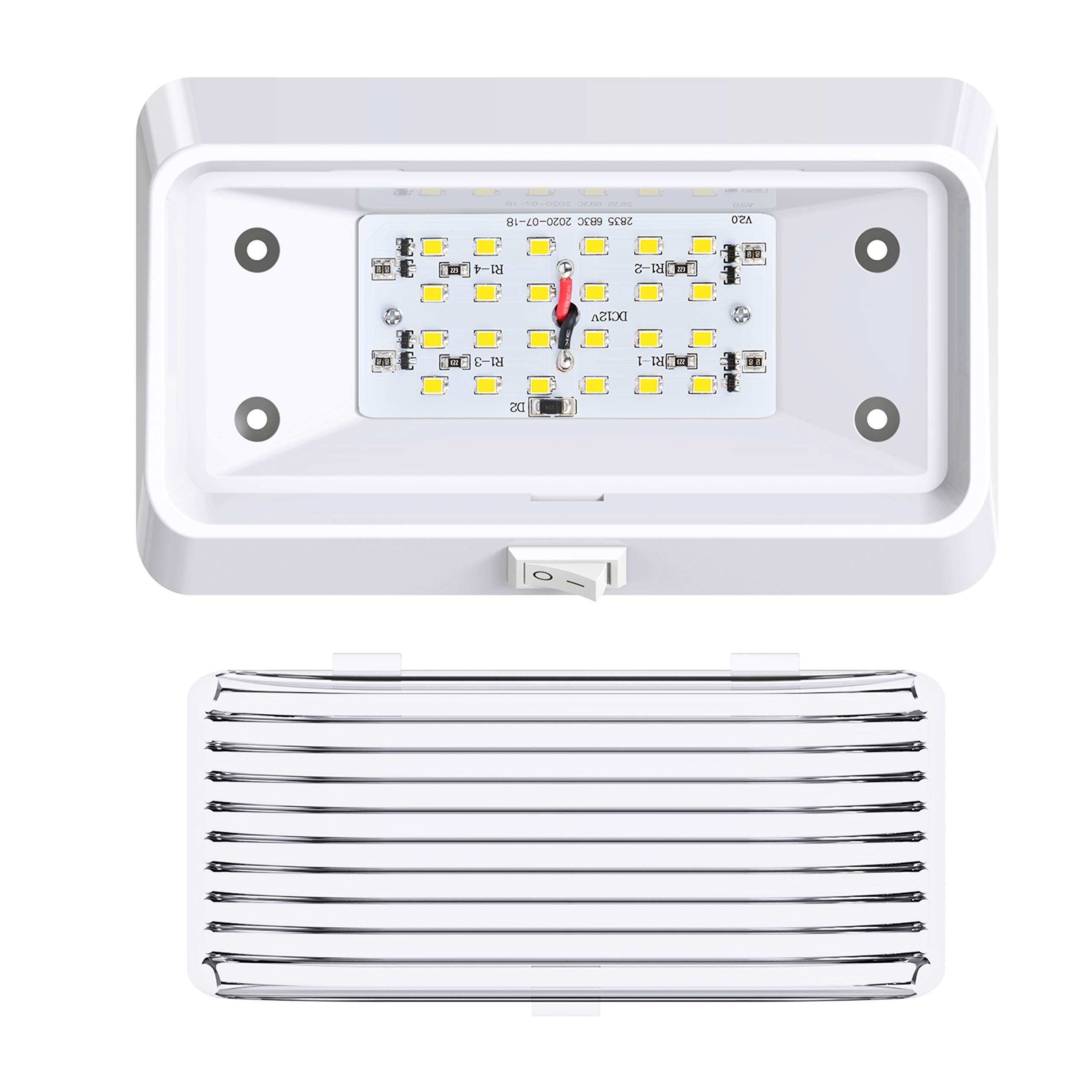 Leisure LED porch light clear lens showing bright exterior lighting