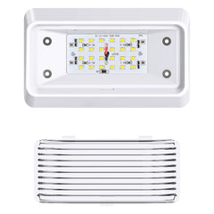 Leisure LED rv porch light white base with clear and amber lenses included.