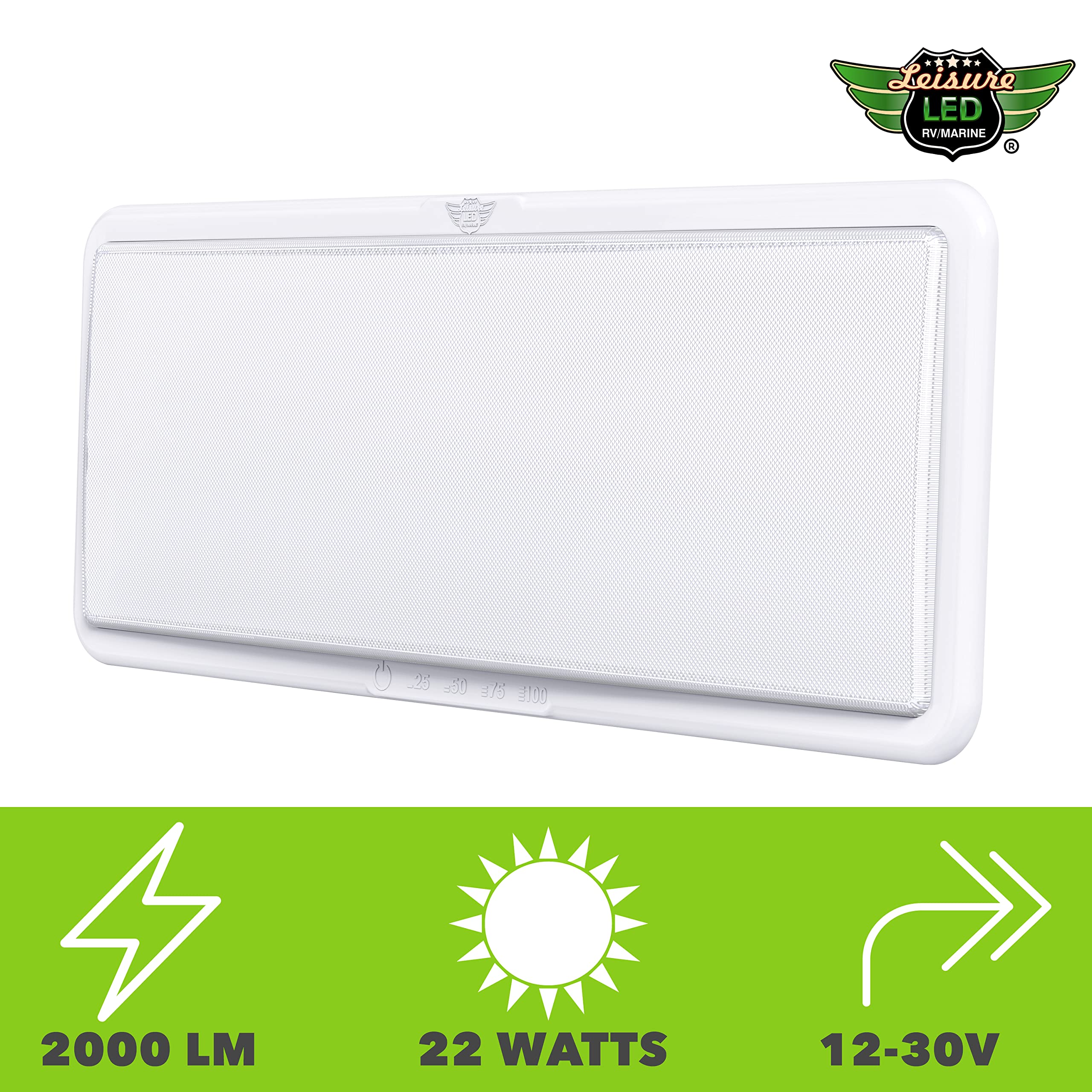 Leisure LED slim profile frees overhead space.