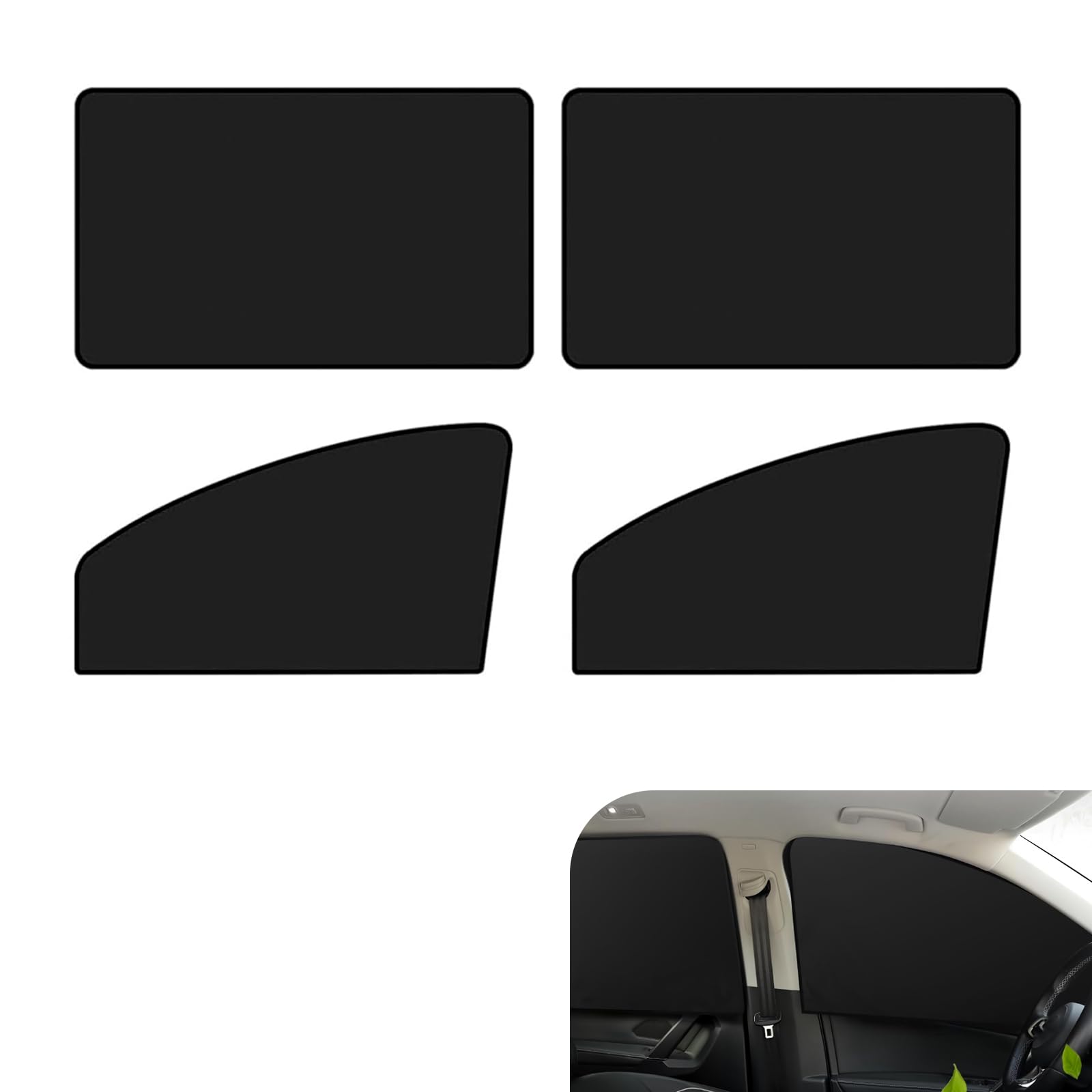 Lekiliky front window shades block heat while preserving visibility.