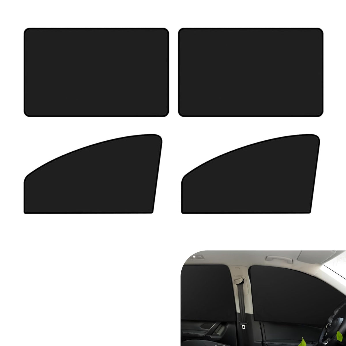 Lekiliky front window shades block heat while preserving visibility.