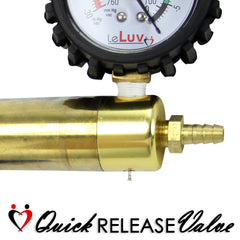 LeLuv Ultima Black Vacuum Pump brass valve for quick, safe vacuum release.