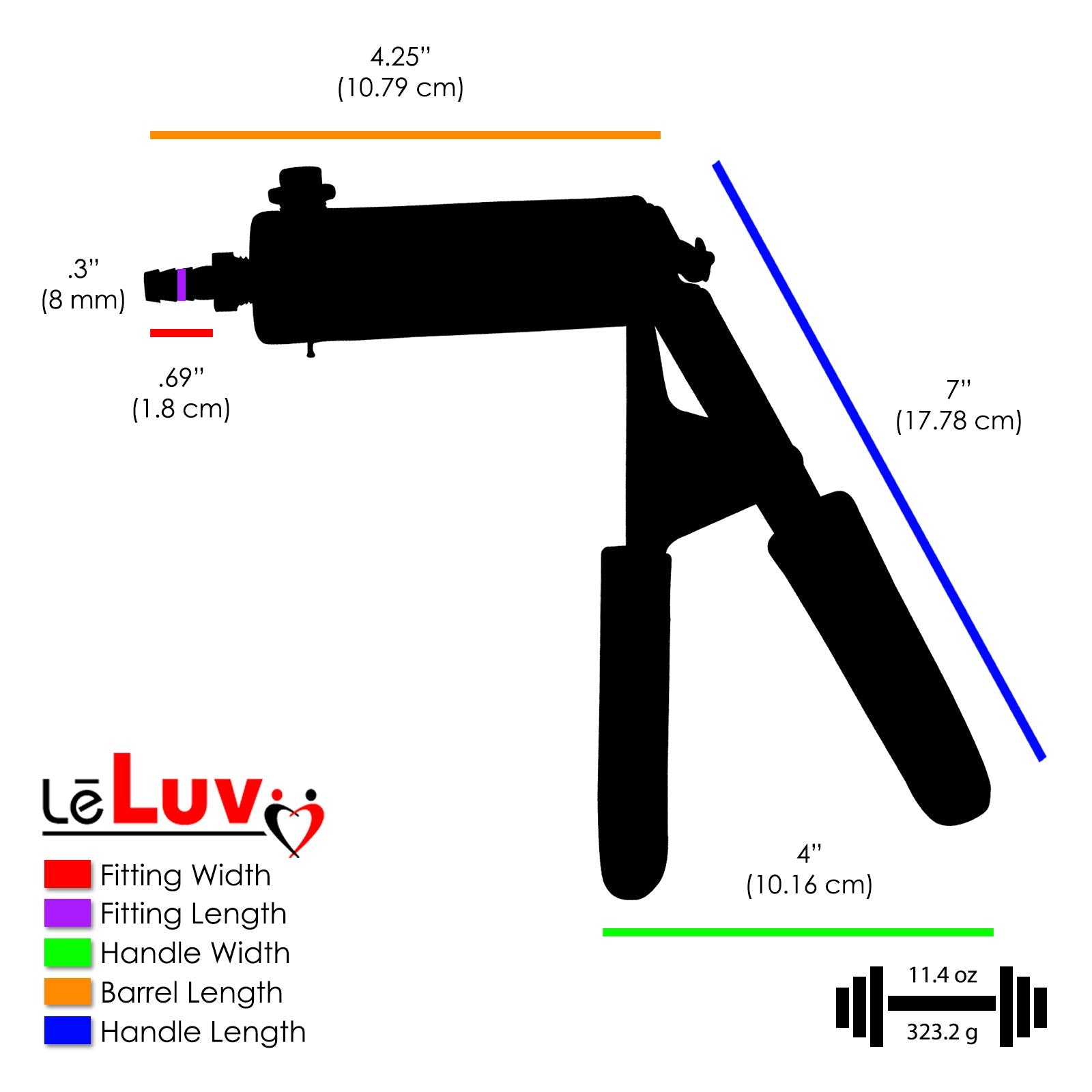 LeLuv Ultima Black Vacuum Pump 18-inch hose, clear plastic for flow visibility.