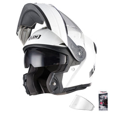 LEM modular helmet front view with flip-up visor for easy conversations on rides