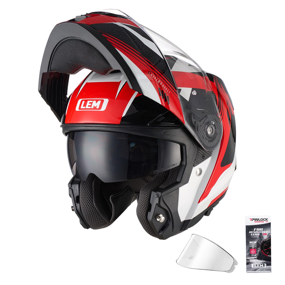 LEM Modular helmet front view showing a lightweight fiberglass shell for long rides.