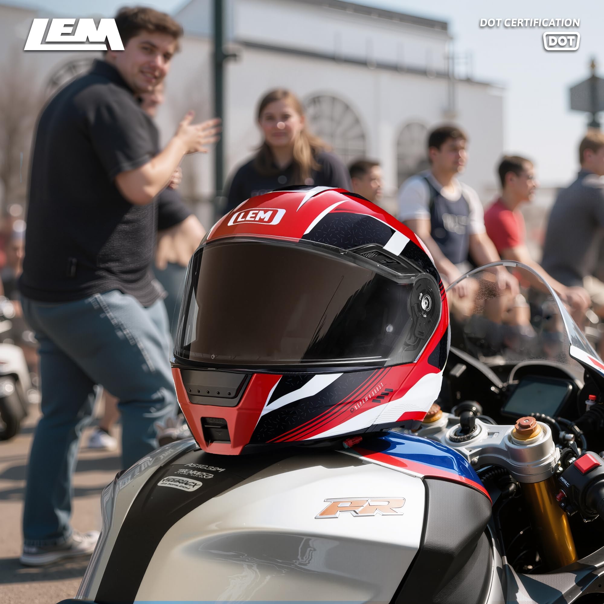 LEM Modular helmet multi-language manual guides setup and safety for riders.