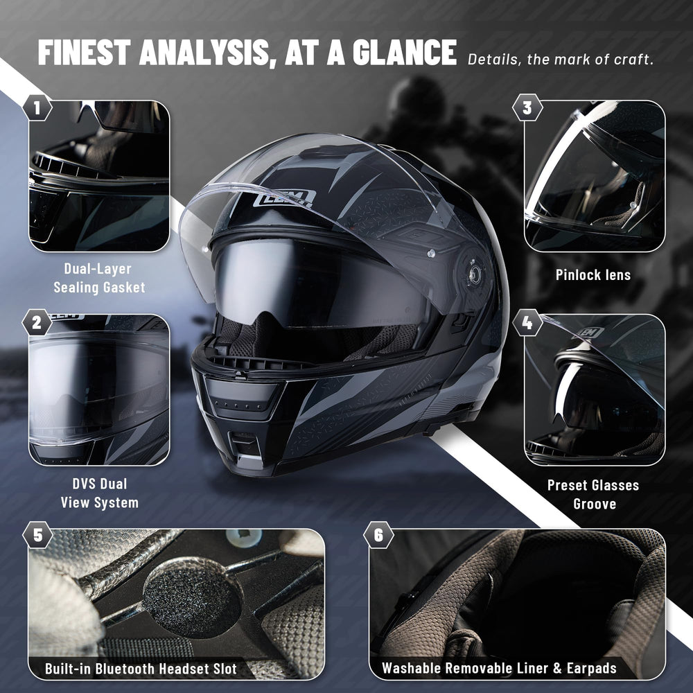 LEM helmet comes with multi-language manual for clear setup.