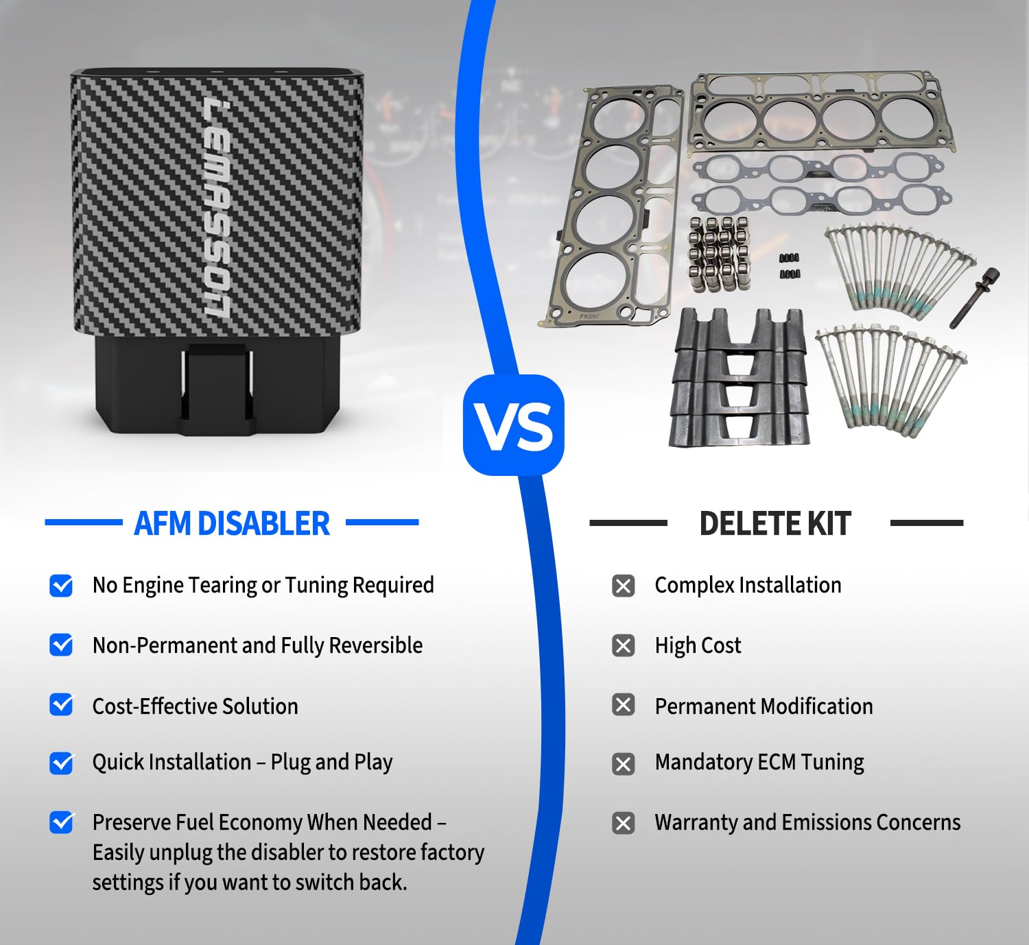 LEMASSON AFM Disabler packaging includes clear instructions for easy self-installation.