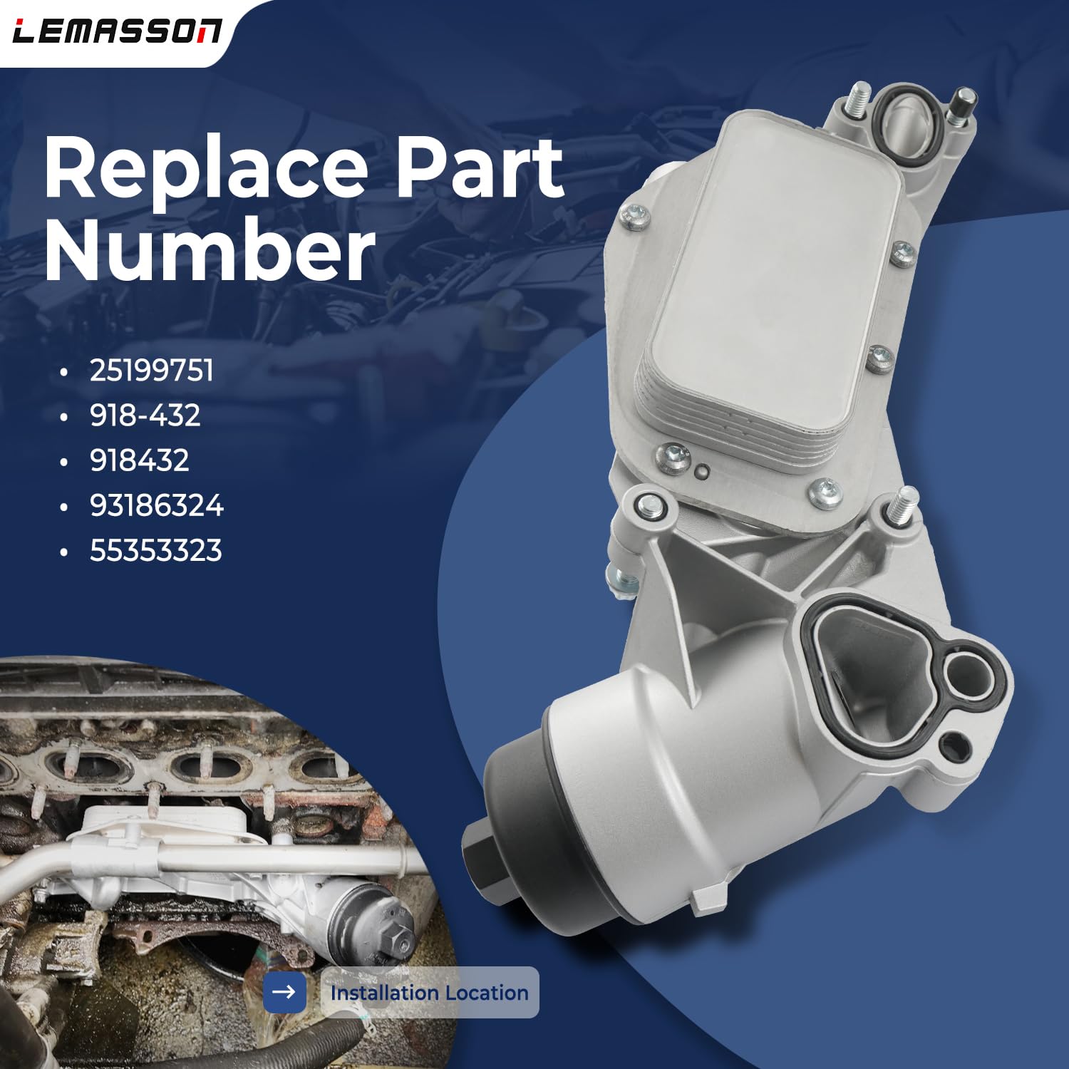 LEMASSON aluminum oil cooler housing combines durability with corrosion resistance.