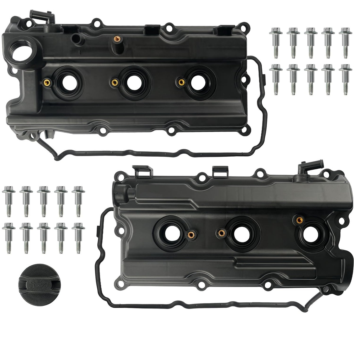 LEMASSON pair left-right valve covers front view promoting a protective seal.