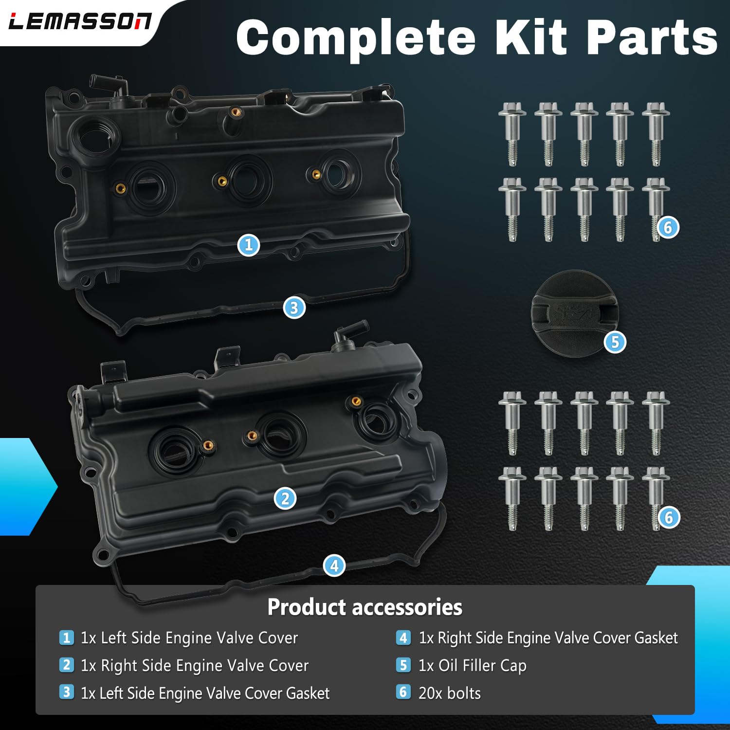 LEMASSON Xterra and Pathfinder compatible valve covers ready for installation.