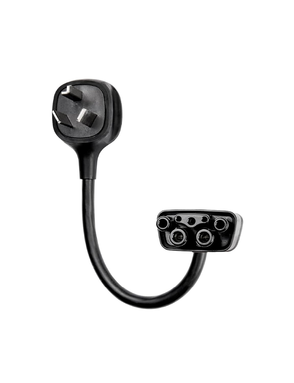 LENZ NEMA 10-30 adapter connects Tesla Gen 2 and Gen 3 charger to a 240 V outlet.