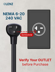 LENZ NEMA 6-20 adapter powering a 16A 240V outlet in a workshop setup